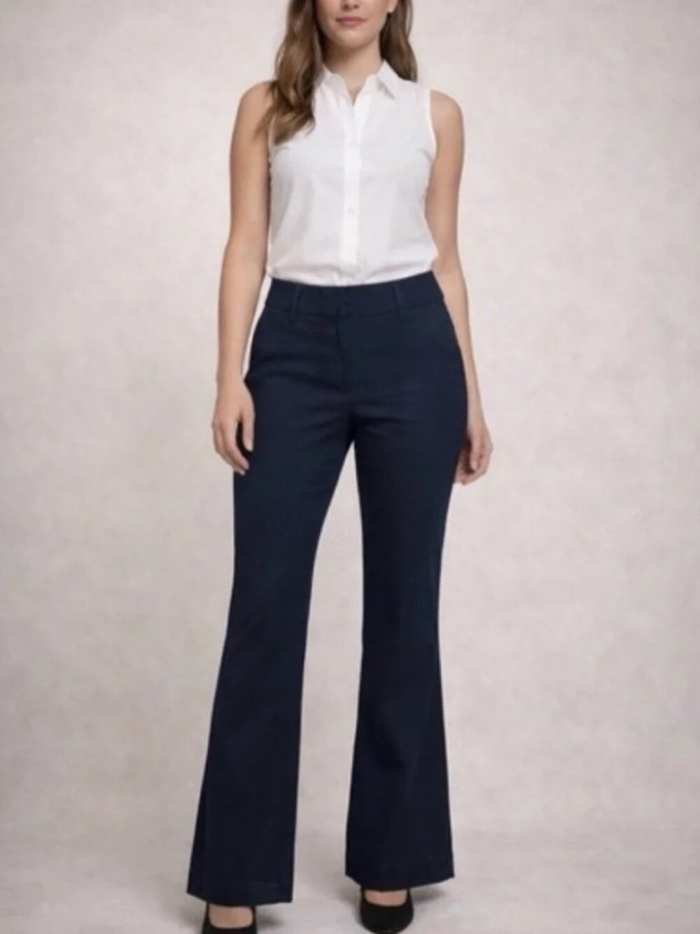 J. CREW Womens City Fit Flare Suit Trousers 100% Cotton size 8